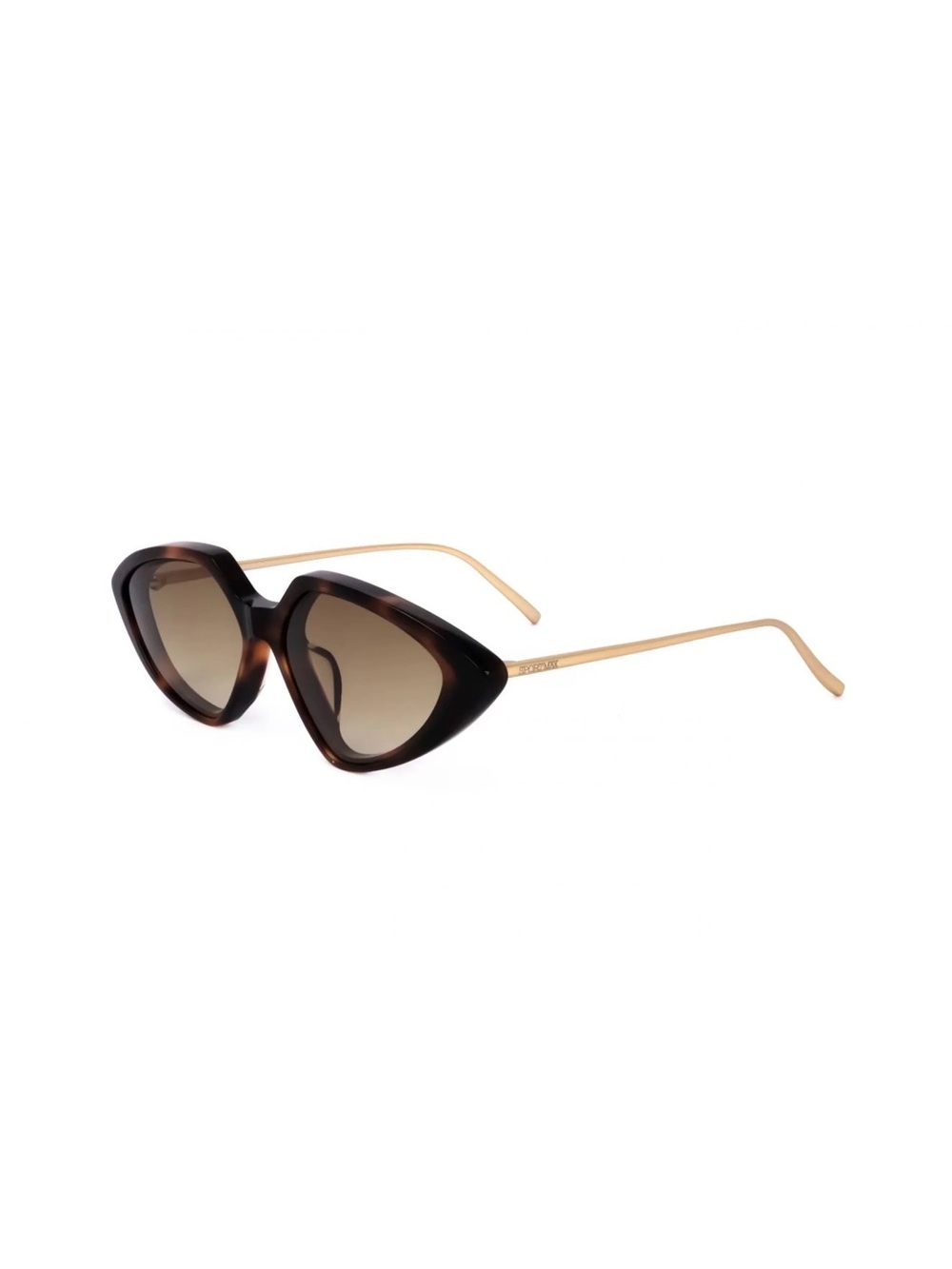 Sportmax Tortoiseshell Cat-Eye Sunglasses with Gold Temples